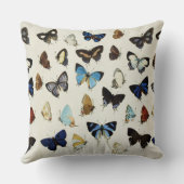 白黒ブルー蝶美しい自然恋人 クッション (裏面)