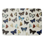 白黒ブルー蝶美しい自然恋人 バスマット (正面)