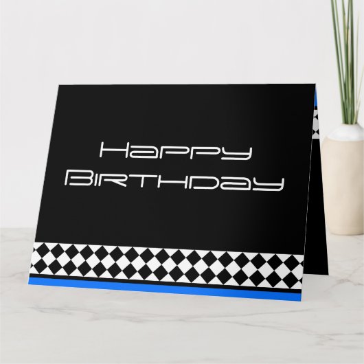 白黒ブルー誕生日エイジンググレースカード カード (正面)