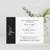 白黒ブロックが開きました！延期結婚されたカード 招待状 (スタンド正面)