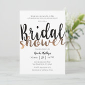 白黒ブロンズグモダンラムブライダルシャワー 招待状 (スタンド正面)