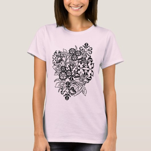白黒ブーケ Tシャツ (正面)