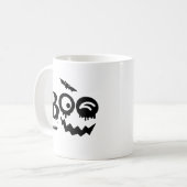白黒ブー不気味ハロウィーン コーヒーマグカップ (正面左)