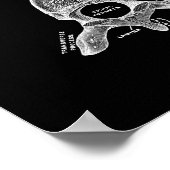 白黒プリントのヒト椎骨の解剖学 ポスター (角)