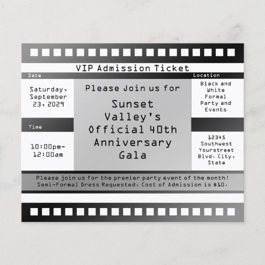 白黒プリントチケットチラシ チラシ (正面)