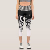 白黒プリント カプリレギンス (正面)