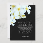 白黒プルメリアビーチ結婚式招待状 招待状 (正面)