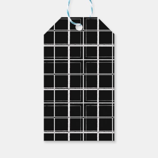 白黒プレイドギフトラベル ギフトタグ (正面)