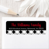 白黒プレイドクリスマス差出人住所 ラベル (インサイチュ)