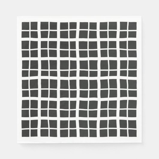 白黒プレイドハロウィンシックパーティー スタンダードランチョンナプキン (正面)