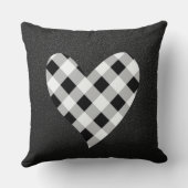 白黒プレイドハート装飾用クッション クッション (裏面)