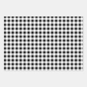 白黒プレイドバッファローチェック混合パターン ラッピングペーパーシート (正面2)