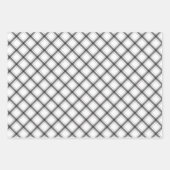 白黒プレイドバッファローチェック混合パターン ラッピングペーパーシート (正面)