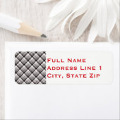 白黒プレイドホリデー差出人住所ラベル ラベル (インサイチュ)