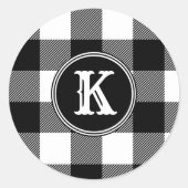白黒プレイドモノグラム ラウンドシール (正面)