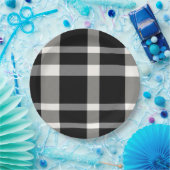 白黒プレイド紙プレート ペーパープレート (パーティー)