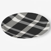 白黒プレイド紙プレート ペーパープレート (アングル)