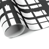 白黒プレイド2ラッピング紙 ラッピングペーパー (ロールコーナー)