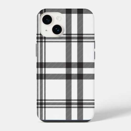 白黒プレイドIphoneケース iPhoneケース (裏面)