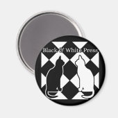 白黒プレスキャッツ磁石 マグネット (正面/裏面)