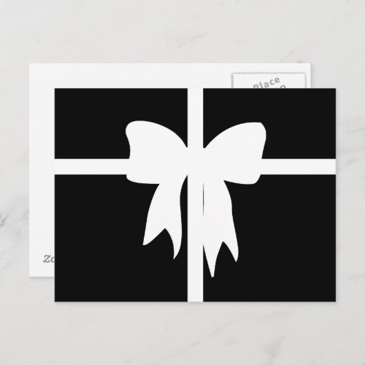 白黒プレゼン包まれたト ポストカード (正面/裏面)