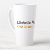 白黒プレーンのミニマリスト独自の名前を追加 カフェラテマグ (左アングル)