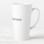 白黒プレーンのミニマリスト独自の名前を追加 カフェラテマグ (右)