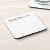 白黒プレーンのミニマリスト独自の名前を追加 コースター (左側)