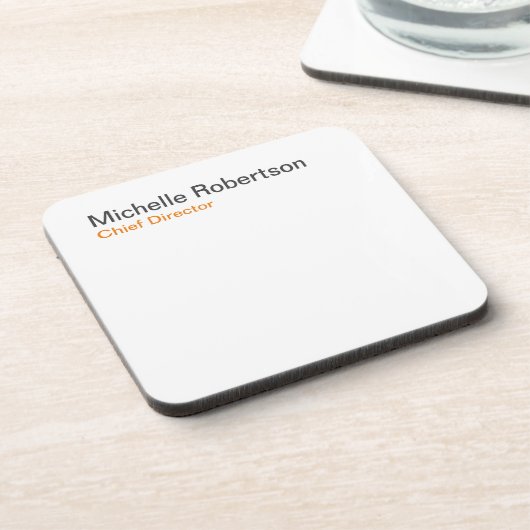 白黒プレーンのミニマリスト独自の名前を追加 コースター (左側)