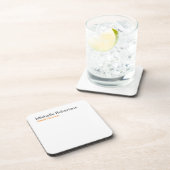 白黒プレーンのミニマリスト独自の名前を追加 コースター (右側)