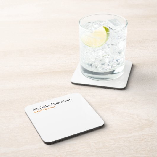 白黒プレーンのミニマリスト独自の名前を追加 コースター (右側)