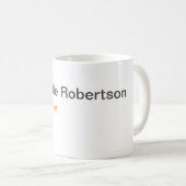 白黒プレーンのミニマリスト独自の名前を追加 コーヒーマグカップ (正面右)