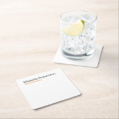 白黒プレーンのミニマリスト独自の名前を追加 スクエアペーパーコースター (インサイチュ)