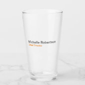 白黒プレーンのミニマリスト独自の名前を追加 タンブラーグラス (正面)