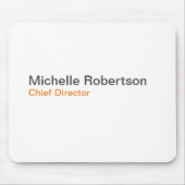 白黒プレーンのミニマリスト独自の名前を追加 マウスパッド (正面)