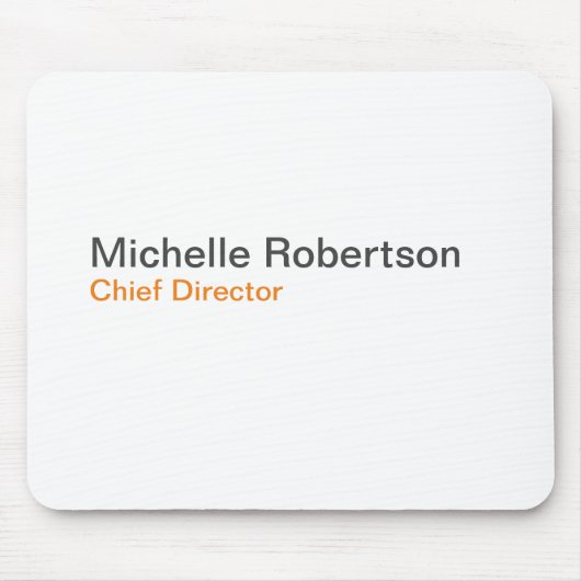 白黒プレーンのミニマリスト独自の名前を追加 マウスパッド (正面)