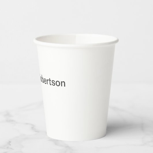 白黒プレーンのミニマリスト独自の名前を追加 紙コップ (左)