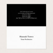 白黒プレーンクリエイティブ モダン 名刺 (外部フラット)