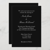 白黒プレーンシンプル結婚式招待状 招待状 (正面/裏面)