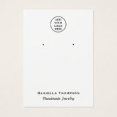 白黒プレーンジュエリーイヤリング表示カード (正面)