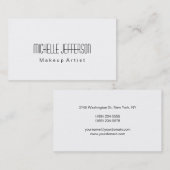 白黒プレーンメイクアップアーティストの名刺 名刺 (正面/裏面)