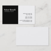 白黒プレーンモダンコンサルタントの名刺 名刺 (正面/裏面)