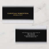白黒プレーンモダンコンサルタントの名刺 名刺 (正面/裏面)