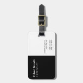 白黒プレーンモダンコンサルタント ラゲッジタグ (正面縦)