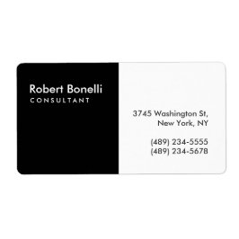 白黒プレーンモダンコンサルタント ラベル