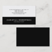 白黒プレーンユニークコンサルタントの名刺 名刺 (正面/裏面)
