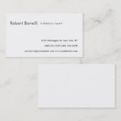 白黒プレーン・コンサルタント・ビジネス・カード 名刺 (正面/裏面)