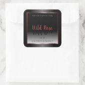 白黒プロダクトラベルのバーガンディ装飾フレーム スクエアシール (バッグ)