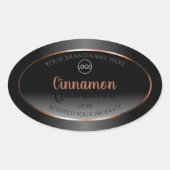 白黒プロダクトラベルバラ金ゴールドフレームロゴ 楕円形シール (正面)