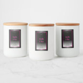 白黒プロダクトラベル華やかなピンクのフレーム フードラベル (ボトル)